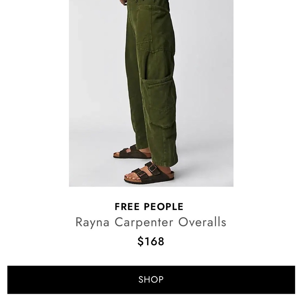 Free People Olive Utility Carpenter Overalls